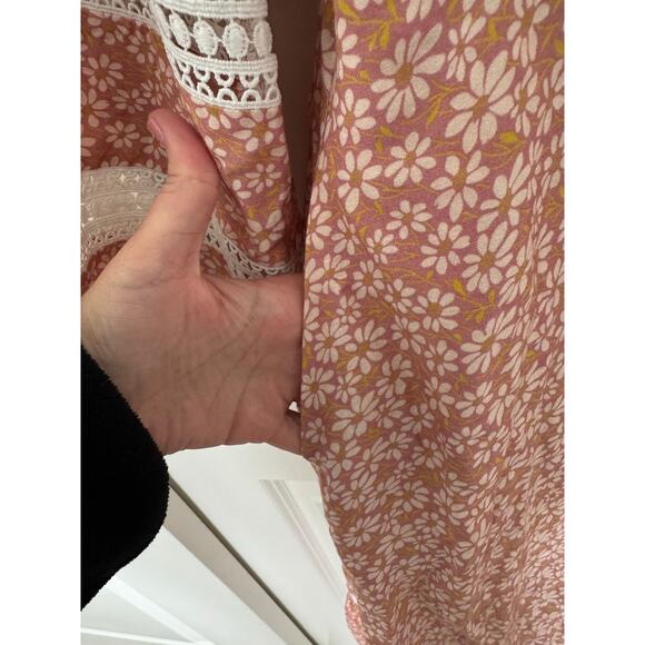 Maje Restella Daisy Printed Lattice Detail Whimsy Garden Wrap Dress 36 Small - Picture 7 of 9